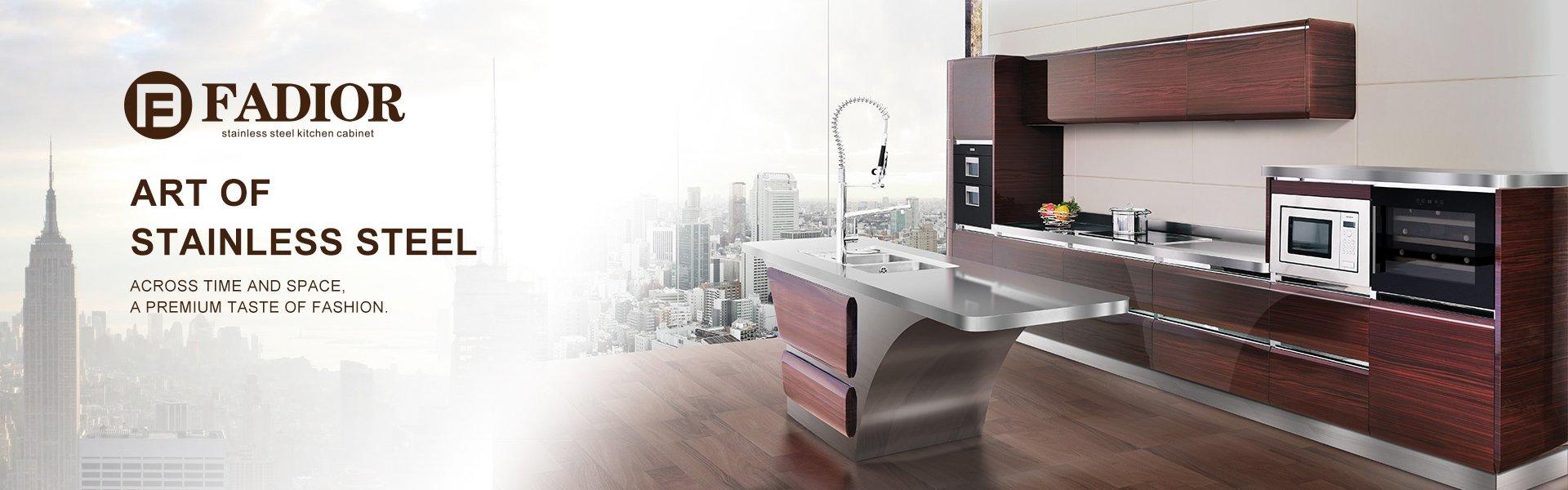 Custom Luxury High End Stainless Steel Kitchen Cabinets Wholesale
