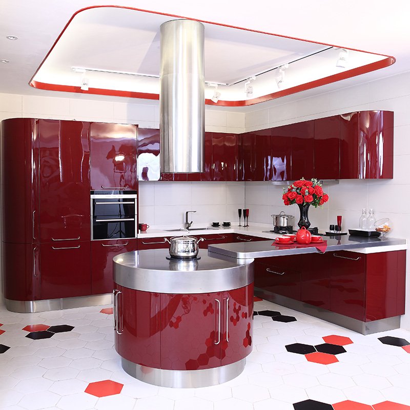 X002 Marilyn Monroe Curve Shape Stainless Steel Kitchen Red