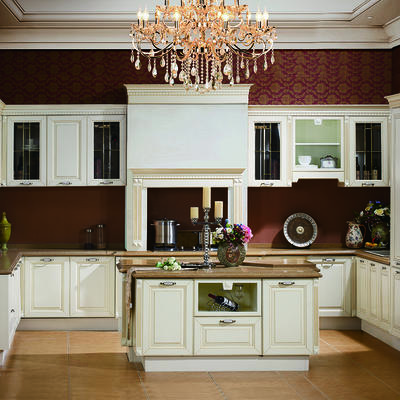 Premium European Style Stainless Steel Modular Kitchen Cabinet with Gold Gilt - G006 Buckingham Palace